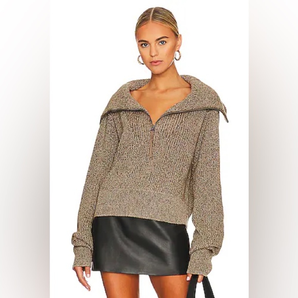 Varley Mentone Half Zip in Dark Olive Speckle